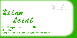 milan leidl business card